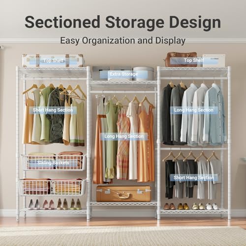 Image of VIPEK V10 Heavy Duty Clothes Rack Wire Garment Rack Cloaet System, White