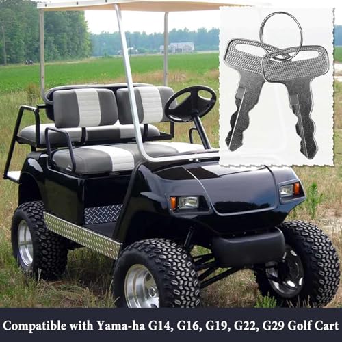 gradora 4PCS Golf Carts Keys Ignition Keys with 2 Keychains Replacement for Yama-ha G14 G16 G19 G22 G29 Gas Electric Golf Cart JU2-H2511-00