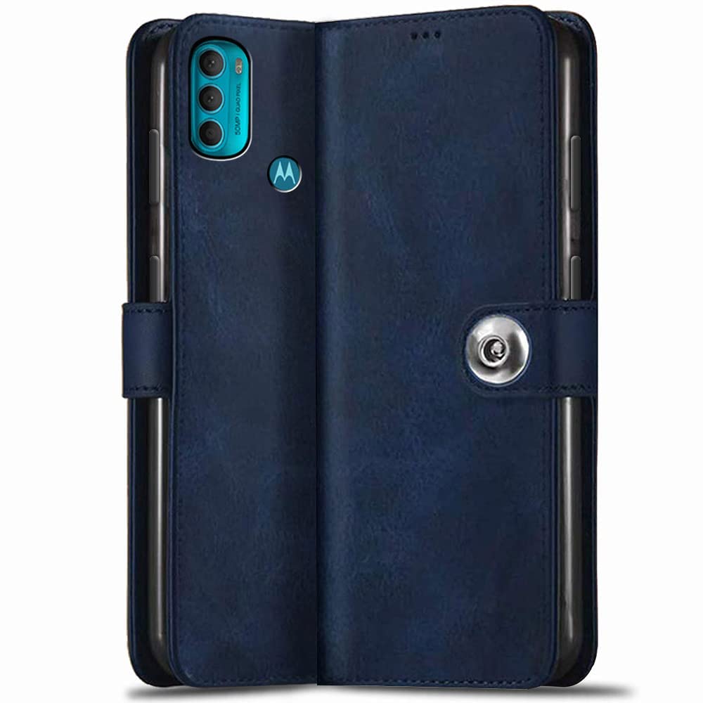 TheGiftKart Flip Back Cover Case for Motorola Moto G71 5G | Genuine Leather Finish | Designer Button | Inbuilt Pockets & Stand | Flip Cover for Motorola Moto G71 5G (Blue) (B09SFXJBD7) Amazon Price History, Amazon Price Tracker