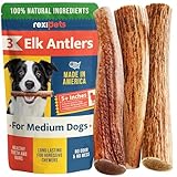 100% Natural - Elk Antlers for Dogs (3 Pack) - Chewers - Naturally Shed in USA - Dog Antler Chews for Medium Breeds - Natural, Long-Lasting Treats for Aggressive Chewers - No Odor & No Mess - Medium