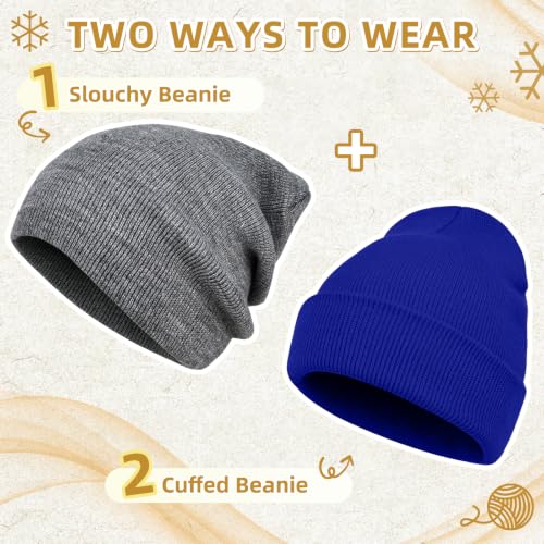 Image of ZOORON Beanie for Men Women Slouchy Winter Beanie Hats Cuffed Skull Caps