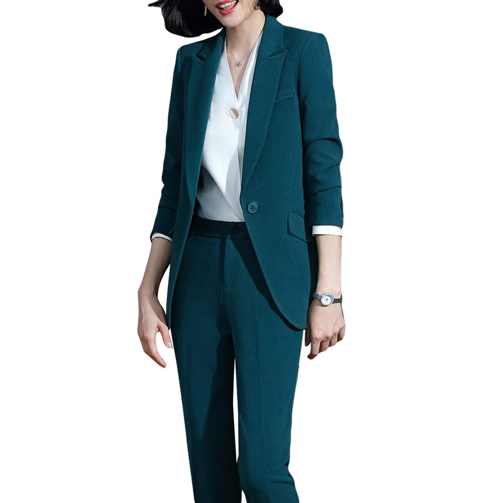 YFFUSHI Hosenanzug Damen Business Slim Fit Anzug Set Langarm Elegant Blazer Mit Outfit für Office