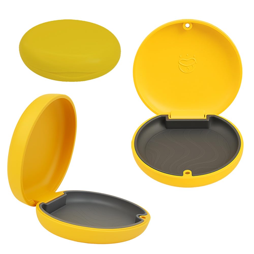 Dentosmile Slim Aligner Case/Aligner and Retainer Case/Dental Orthodontic Retainer Box - Sunflower Yellow Colour with Silicone Layer-picture-29