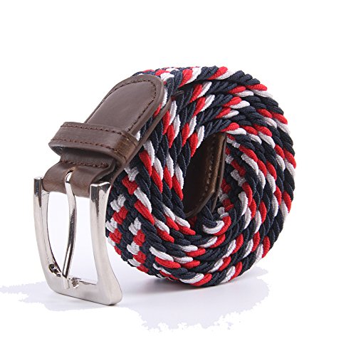 Lienzo elástico Cinturones de tela tejida a mano elástica trenzado Multicolor   Multi  