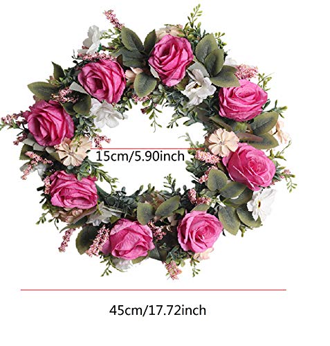 image for CHYOUU Artificial Eucalyptus Wreath, Front Door Window Decoration, Fir