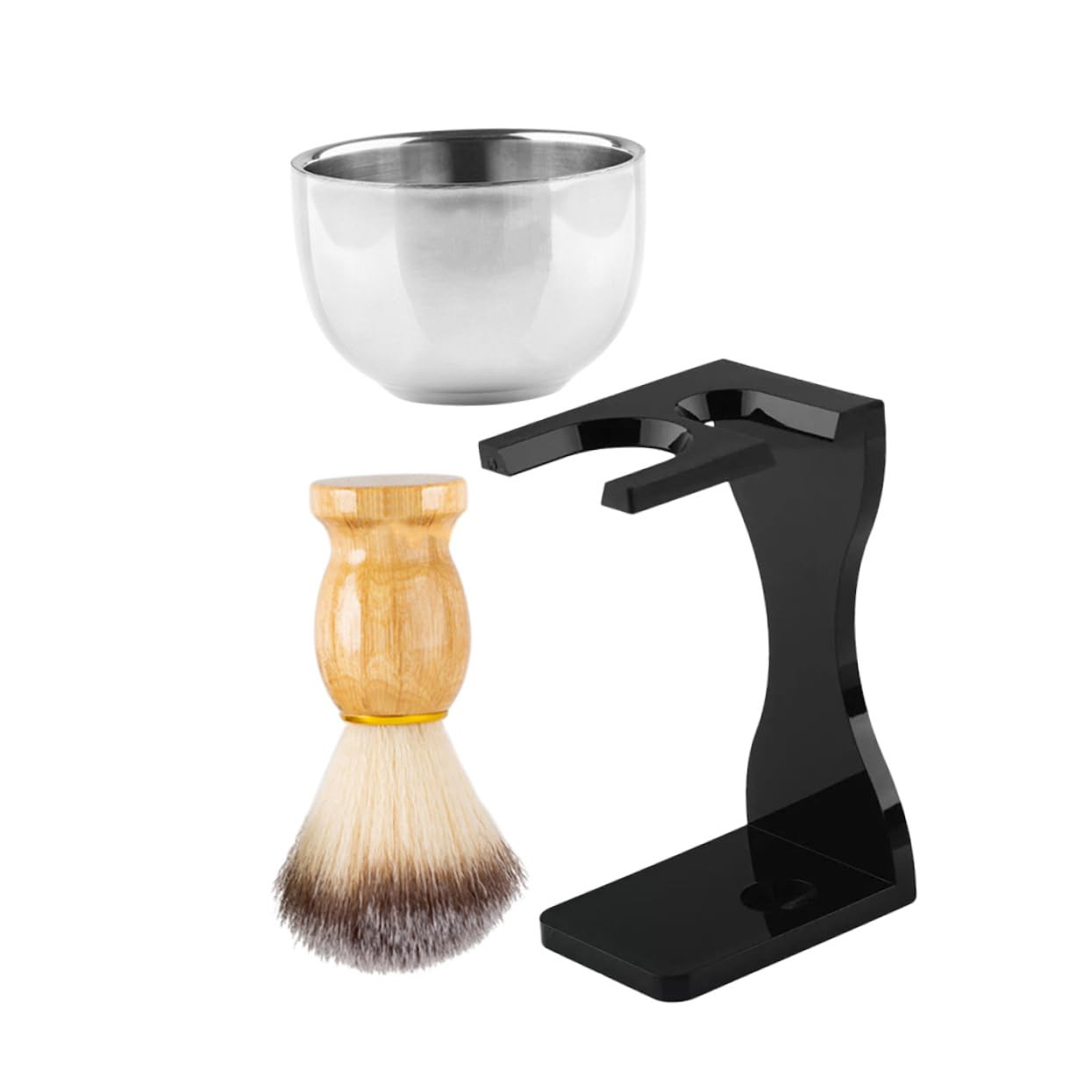 BESTYASH 1 Set Shaving Kit with Comfortable Brush Durable Shaving Bowl Stand for for All Beard Types Safe Practical Design