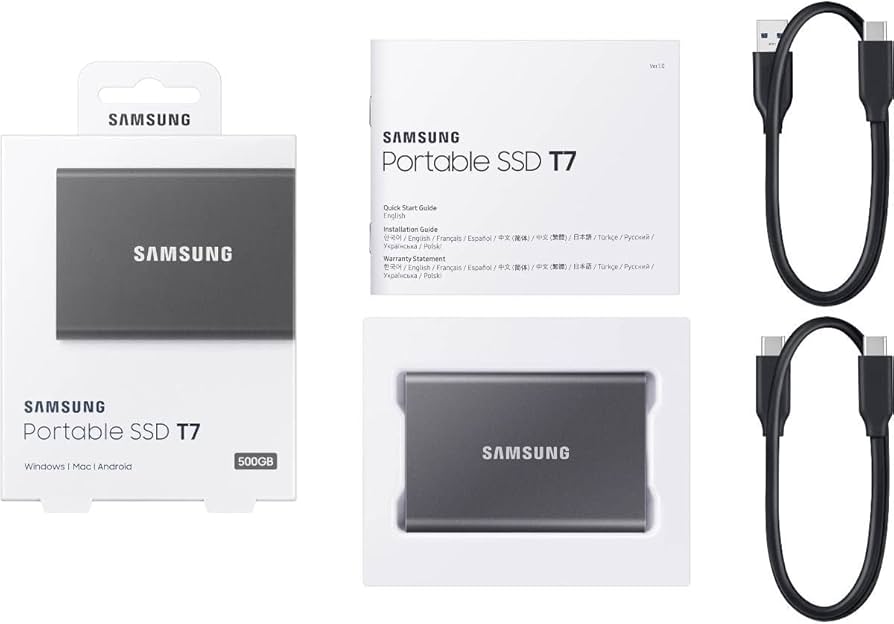 Amazon.com: Samsung T7 Portable SSD 500GB - Up to 1050MB/s - USB