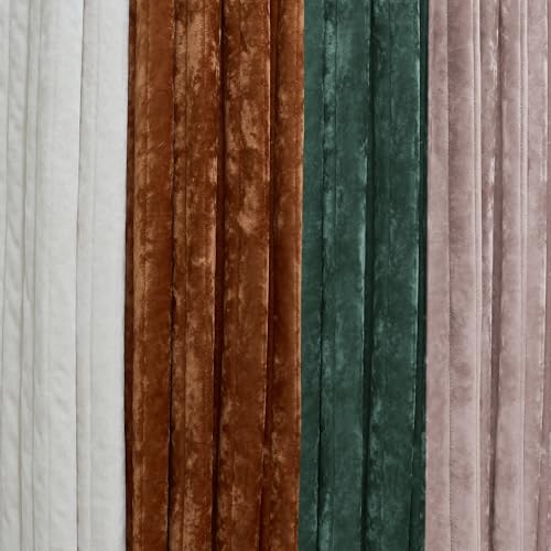 Luxury Velvet Quilt Set Queen Size 3 Pieces，Soft Cozy Oversized Striped Velvet Comforter Set with 2 Pillow Shams，Lightweight Coverlet Bedspread Bedding Set for All Seasons(Forest Green,90\"x96\") - Thumbnail 7