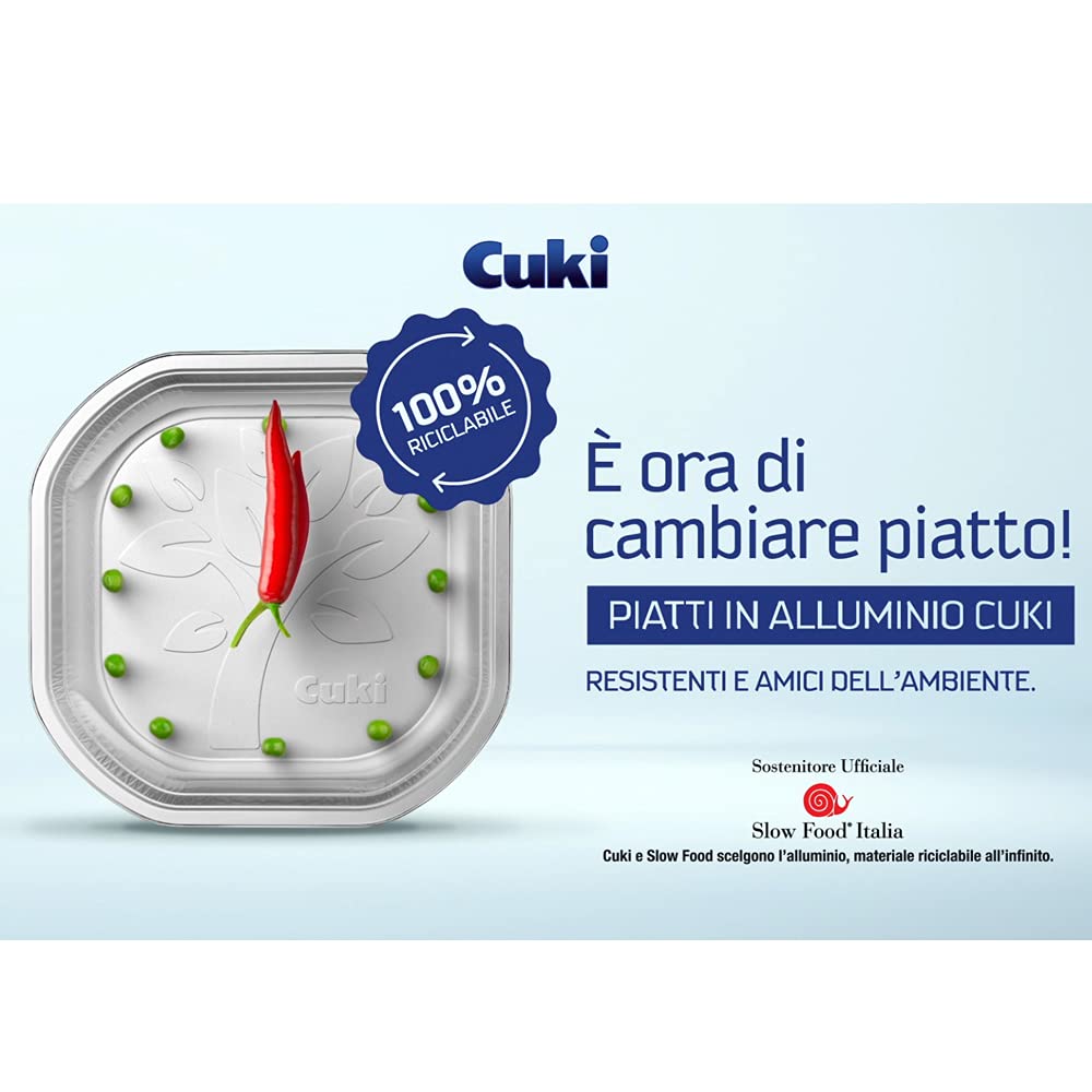 Cuki Piatti Ciotola in alluminio resistente riciclabile cm 18x18 100 pezzi