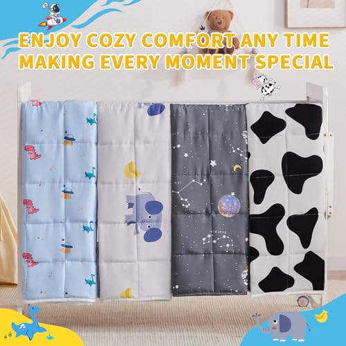 anfie Weighted Blanket Kids (36"x48" 5lbs) Weighted Blanket Cooling Blanket for Sleeping,Throw Size Breathable Blanket with Premium Glass Bead(Light Blue Dinosaur)