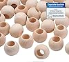 Perlin Holzperlen Holzkugeln Holz Perlen Natur Grossloch 5mm großes loch zum auffädeln Rund Farblos Unbehandeltem zum Basteln Zwischenperlen 12mm 200 Stück #2