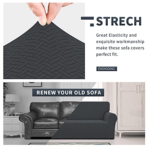 Easy-Going Stretch Jacquard Couch Cover, 1-Piece Soft Sofa Cover, Sofa Slipcover With Anti-Slip Foams thumb #2