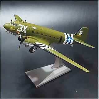 Lllunimon 1/100 US Airtrain C-47 Transport Aircraft Model Alloy Static Simulation WWII Classic Fighter Jet Model Collection Gift