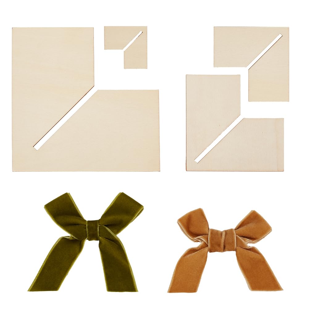 AHANDMAKER 4 Dimensioni Rettifica Maker Templates, Ribbon Bows Making Tool Legno Rettifica Cravatta Tavole Artigianato Strumento di Cucitura per Capelli Levigatura Archi Fai da te