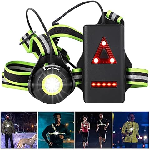 WESTGIRL Running Light, 90° Adjustable Beam Angle 500 Lumens, USB Rechargeable Waterproof Run Light LED Safety Backlight, 2 Lighting Modes Chest Light for Jogging, Hiking, Walking, Camping, Fishing Cover