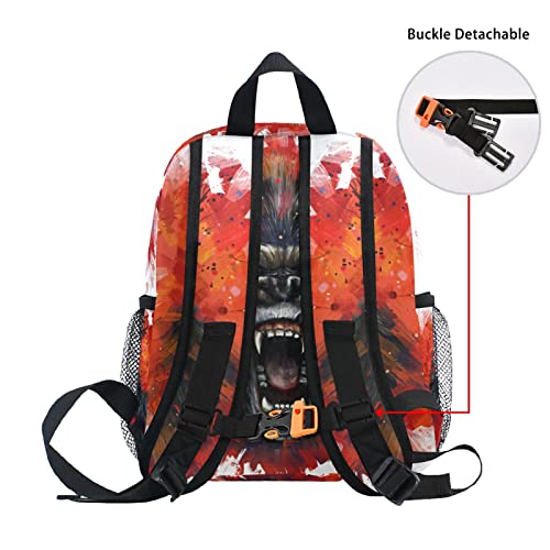 ALAZA Toddler Backpack King Kong Furious Kids Backpack for Boys Girls Schoolbag Kindergarten Children Bookbag Preschool Nursery Travel Bag with Chest Clip3