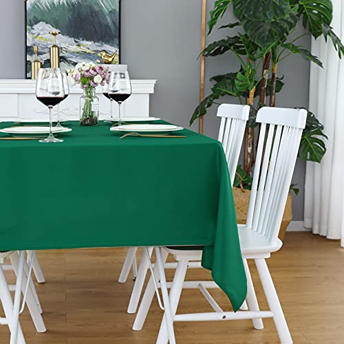 Image of FOLINS&HOME Green Rectangle Tablecloth 60 x 120 Inch Waterproof Table Cloth