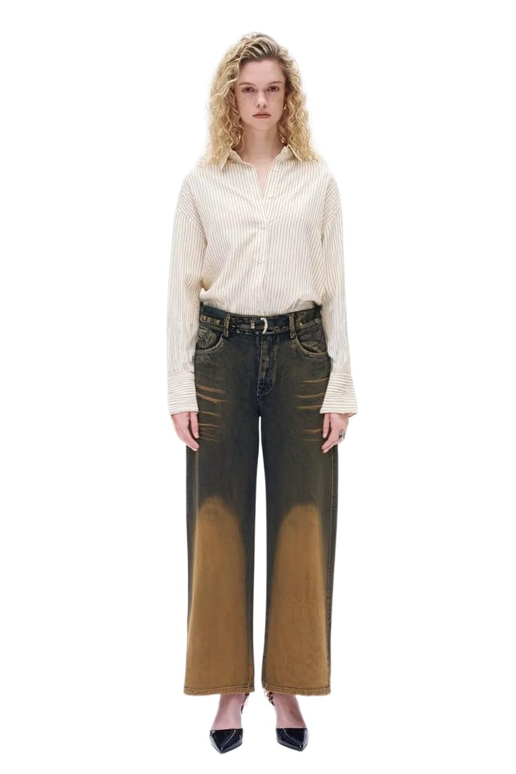 sylor Baggy Denim Jeans in Brown, Size 32-picture-38