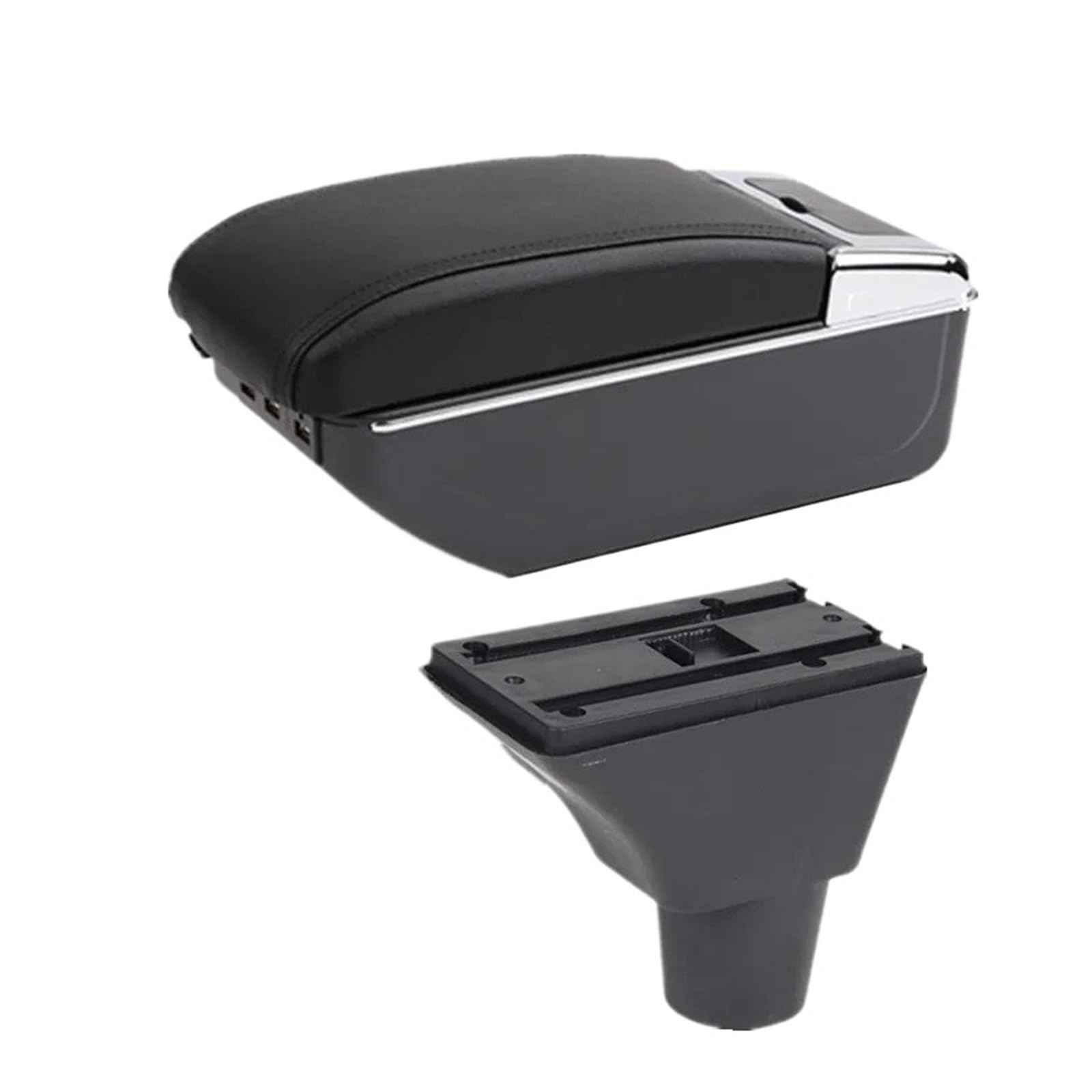 Umdjju C2 Black Line 7Usb For Sandero For Stepway For Dacia For Logan 2 Car Armrest Box Storage Retrofit Accessories Car Centre Console Armrest Box(C2 Black Line 7Usb)