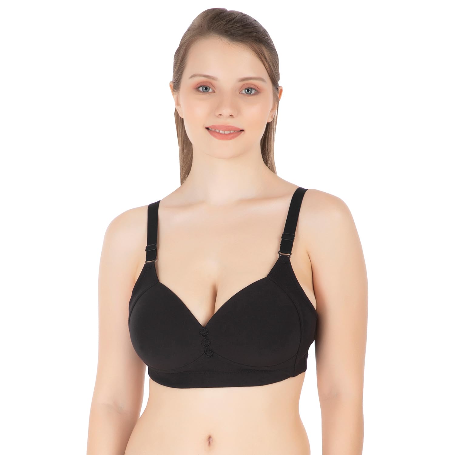 tweens Lite Wite - Minimiser Medium Padded Cotton Lycra Bra (Plus Size) - Triple Hook - Full Coverage - Wirefree - Seamless T-Shirt Bra-picture-32