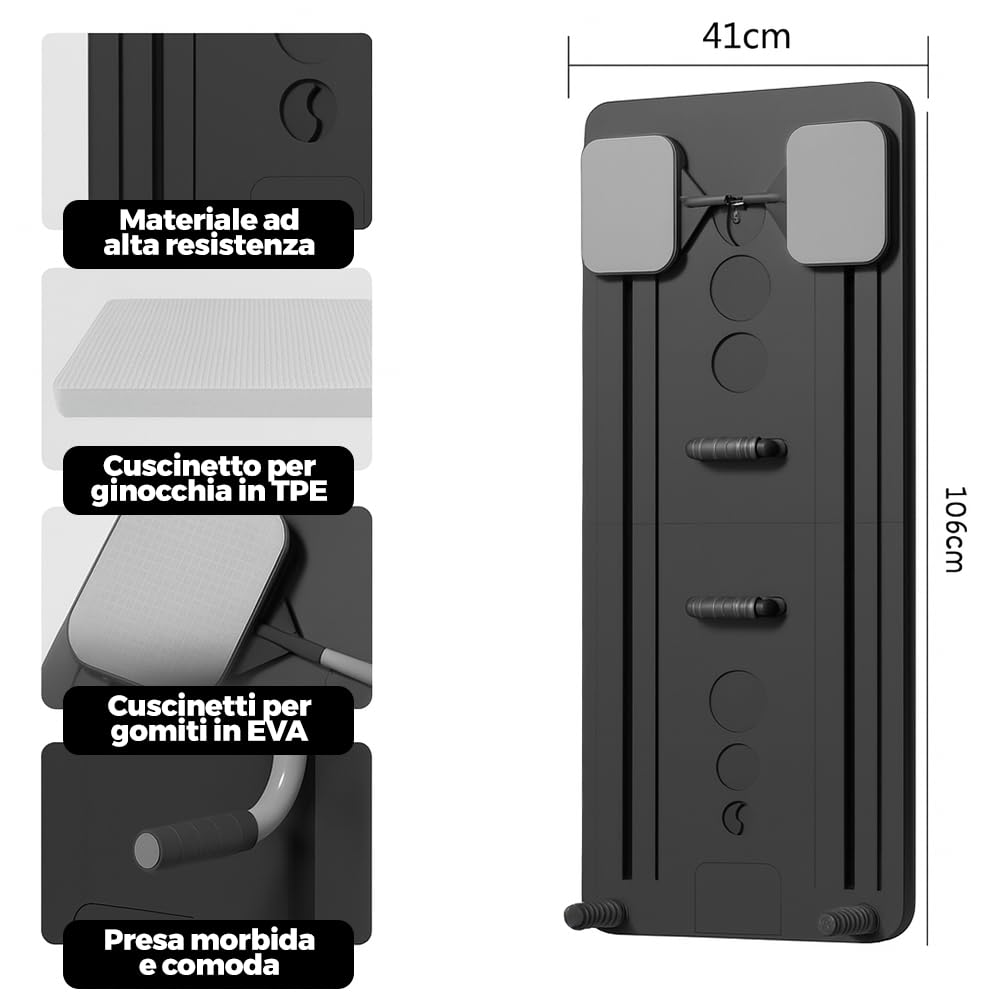 Pilates Board pieghevole 5 in 1 con contatore LED rullo di rimbalzo automatico tavola per esercizio multiuso esercizi a casa Stabile addominali attrezzature allenamento Multifunzione homegym