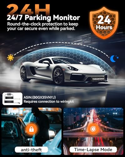 Image of 4K Dash Cam Front and Rear, Full HD 3 Channel Dashcam, Free 128GB Memory Card, Built-in 5.8GHz WiFi Built-in GPS, Collision Sensor, Night Vision, 3.16 inch IPS, 24H Parking Mode(Black)