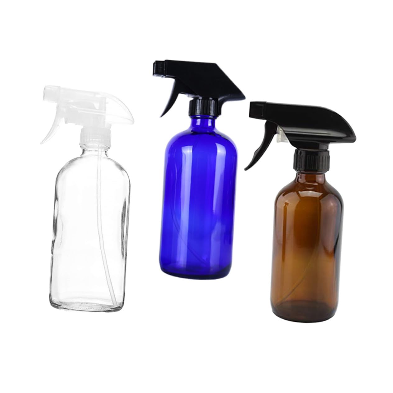 SOLUSTRE Set 3 Bottiglie Spray Ricaricabili 500ml in Vetro per Viaggio | Nebulizzazione Uniforme, Leggere e Riutilizzabili, per Profumo e Essenze Pure, Confezione da 3 Pezzi