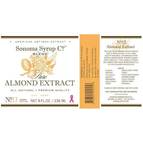 Sonoma Syrup Co Pure Almond Extract, 8 Fl Oz for Baking - Thumbnail 6
