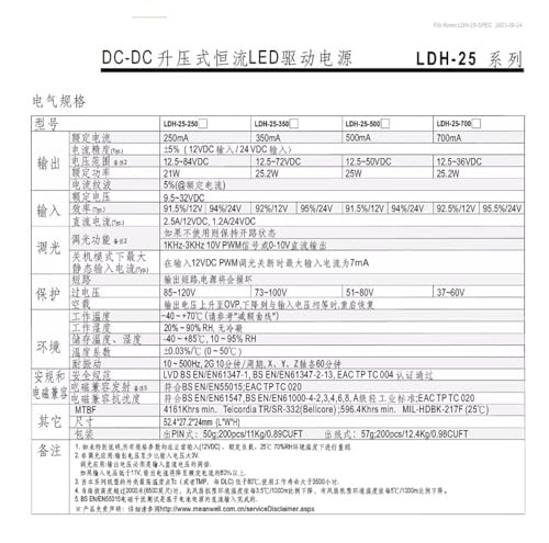LDH-25-350 alimentation à découpage CC-CC pour conversion de tension réseau standard