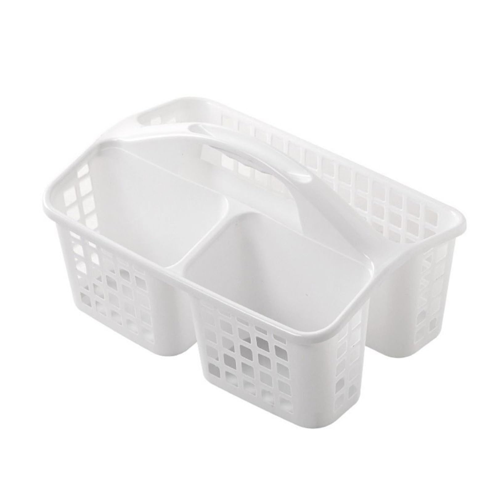 WSQHAO 2Pcs 3 Compartments Shower Basket Practical With Handle Hollow Out Storage Plastic Toiletries Organizer Box For College Dorm for Shower(Color2)