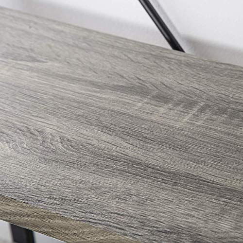 image for HSH 4-Shelf Vintage Industrial Bookshelf, Rustic Wood and Metal Bookca