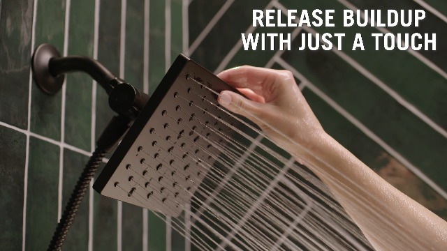 Delta Square 2-in-1 Dual Shower Head with 4-Setting HandHeld Spray