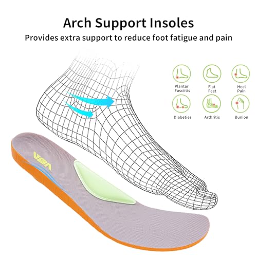 Womens Wide Toe Box Shoes with Arch Support Walking Sneakers for Plantar Fasciitis Orthotic Tennis Shoes BlackGrey Size 63