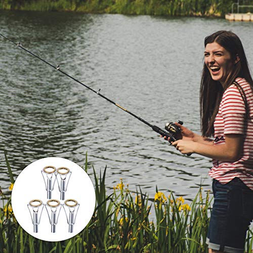 Kit de reparo de vara de pesca Besportble, 5 peças, kit de reparo de vara de pesca de aço inoxidável