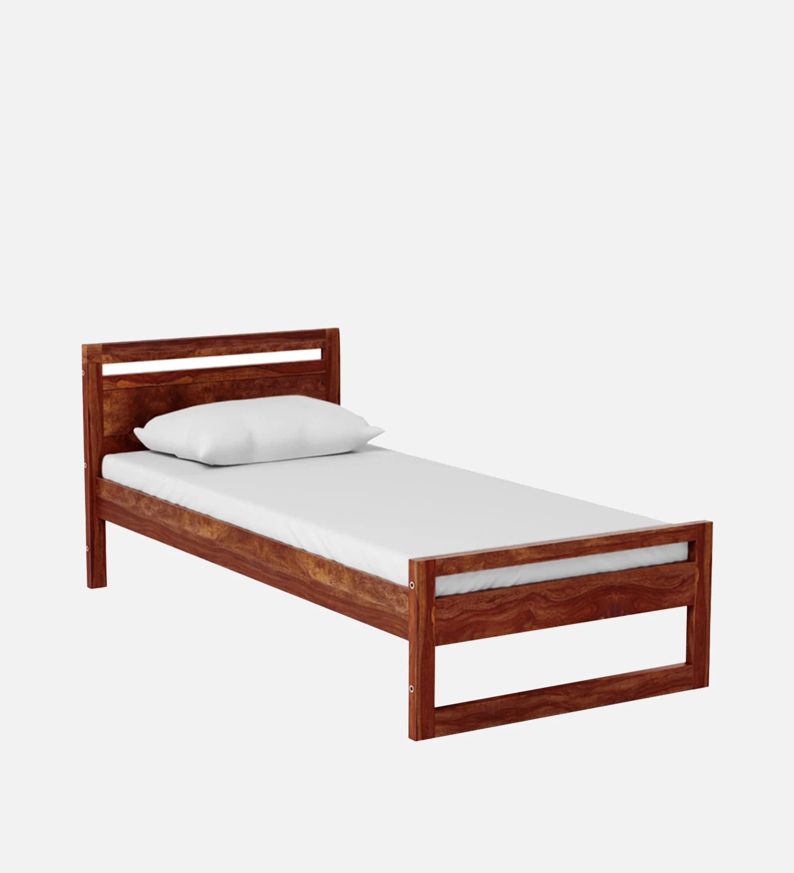 KHUDIWAL Sheesham Wood Single Bed Without Storage for Bedroom Wooden Single Palang for Home (Teak Finish)-image-42