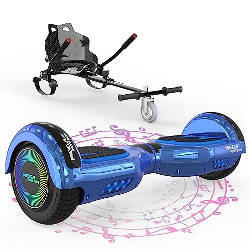 【Design perfetto】 Questo hoverboards è realizzato in materiale ABS + PC di alta qualità, cerchi in lega di alluminio da 6,5 pollici, pedale antiscivolo unico e resistente, sistema di protezione intelligente, anti-vibrazione, anti-caduta e anti-inclinazione. Dotato di fari luminosi per offrirti un'esperienza di guida notturna più sicura.
