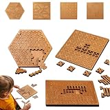 Fractal Tray Puzzle, 2026 New Extremely High Difficulty Fractal Puzzles,Set of 3 Mind Bending Wooden Jigsaw Puzzles,Reverse Thinking Challenging Irregular for Puzzle Enthusiasts (3B)