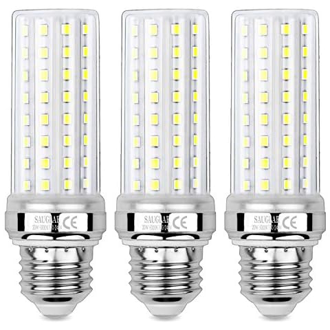 Sauglae 20W LED Corn Bulbs, 150W Incandescent Bulbs Equivalent, 6000K Daylight White, 2300Lm, E27 Edison Screw Light Bulbs, 3-Pack Cover