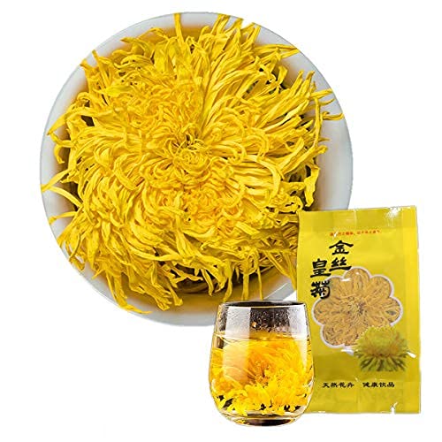 Té De Hierbas De Flor De Ju Amarilla De Hilo Dorado Natural Tea De Hierbas Seco De Flor Grande Té Calmante Y Relajante Brotes Dorados. Bebida De Infusión De Brotes Dorados (20pcs)