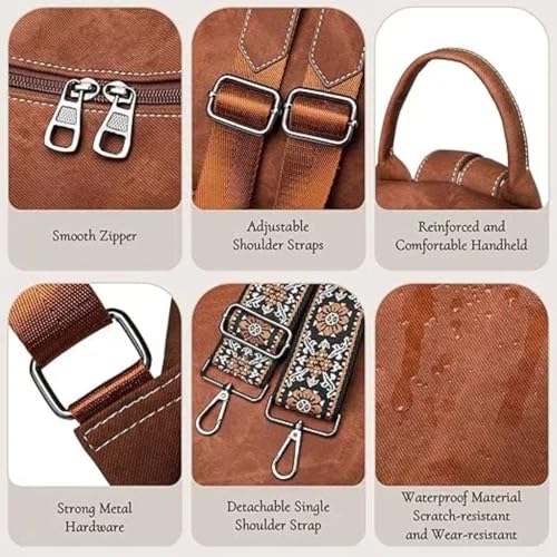 Image of Backpack Purse for Women, Waterproof PU Leather Backpack, Anti-Theft Women Back pack, Lightweight Fashion Multipurpose Convertible Shoulder Bag Handbag, Brown