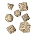 Q WORKSHOP Steampunk beige & Black RPG Dice Set 7 Polyhedral Pieces