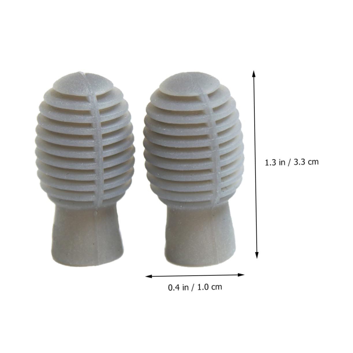 BESTonZON 2Pairs Drumstick Head Covers Mute Caps for Silent Practice Elastic Retractable Design Portable Grey Orange Drumstick Accessories for Drum Kits