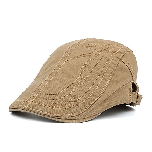doublebulls hats Casquette Plate De Hommes Garçons Classique Rétro Coton De Plein Air Chapeau De Soleil D'Été, Beige Cover