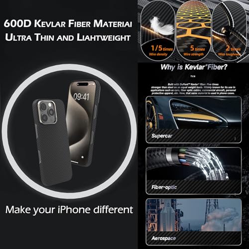 Coque iPhone 16 Pro Max Kevlar 600D ultra mince compatible MagSafe - 2