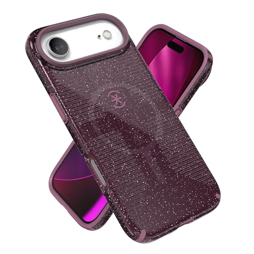 Image of Speck CANDYSHELL Grip +MS Case for iPhone 17 Air - Plumberry Glitter | Slim Protective Grip | Drop Protection | MagSafe Compatible