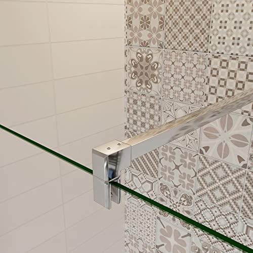 Mampara ducha Panel Pantalla Fija cristal 8mm templado para baño (130x200cm)