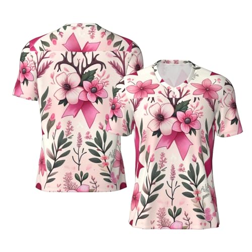 Stylish Athletic Sports Jersey Antlers-Breast-Cancer Men's Rugby Jersey 3X-Large Black