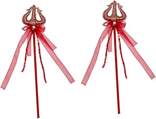 Adereços de Halloween 2 peças cetro varinha infantil varinha de feriado varinha de Halloween varinha de festa bastão de fada adereços de desempenho demônio adereços vestuário lantejoulas vermelhas, varinha de fada de pano varinha de fada de festa varinha de bruxa