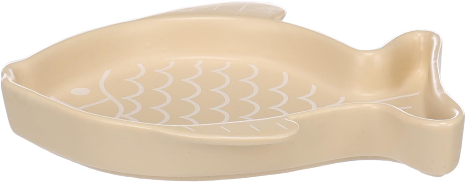 Flamingo FEEDING AND DRINKING BOWL FISHIE BEIGE 17x14x2,5CM 200ML