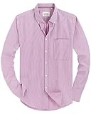 Alimens & Gentle Mens Solid Oxford Shirt Long Sleeve Dress Shirt Work Casual Button Down Shirts with Pocket